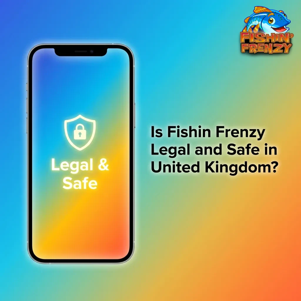 Licensed Fishin Frenzy slot game showing UK Gambling Commission approval with secure SSL encryption and verified RTP display